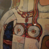 Mid century Modern Picasso Inspired Cubist Nude "Dancing" by Qin #910008