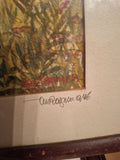 Antique American Signed WC Painting - Diamonds Sapphires Rubies Emeralds