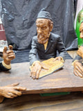 3 Rabbis Sculpture Judaica 17" X 8" X 8"