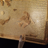 Mid Century Modern Designer Vintage Georges Briard Gold Glass Platter #9608