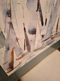 Mid Century Modern Painting WC Impressionist Sailboat