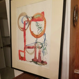 Vintage Abstract Painting W.cw Mid Century