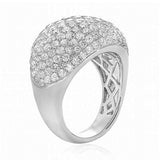 14K White Gold Pave Diamond Ring Size 6.5