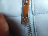 Ladies Light Blue Vince Camuto Size 2 Faux Leather Jacket - Diamonds Sapphires Rubies Emeralds
