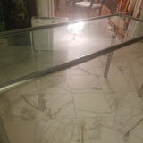 Mid Century Modern Milo Baughman ATTRIBUTED Chrome and Glass Console table