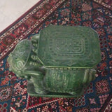 Mid Century Modern Chinese Green Porcelain Elephant Gardenining Bench #94008