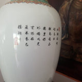 Vintage Chinese Porcelain Large Peacock Vase Signed
