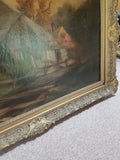 Antique Painting From An Estate George F. Bensell Labeled "The Old Mill" #915008 - Diamonds Sapphires Rubies Emeralds