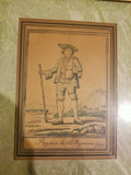 Framed Engraving by J.G. de Sainte Sauveur and Labrousse Paysan de L'Angoumois