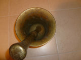 Antique Solid Brass Vintage Mortar & Pestle Heirloom - Diamonds Sapphires Rubies Emeralds