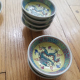 Mid century Modern Vintage Chinese porcelain Dragon Dish Set of 36 pieces