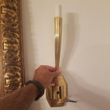 Vintage Designer Mid Century Modern Gold Sconces - Diamonds Sapphires Rubies Emeralds