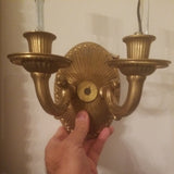 Pair of Antique Bronze Mid century Modern Sconces