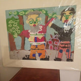 Vintage Primitive Folk Art Painting Signed