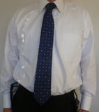 Paul Fredrick 80's Two Ply Pinpoint Oxford White Monogrammed PN - Diamonds Sapphires Rubies Emeralds