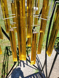 Vintage mid century modern crystal amber chandelier