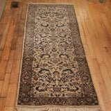 Vintage Oriental Rug Runner 100% Wool Hand Knotted Cream 2-7 x 7-11