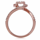 14K Rose Gold with 0.73 TCW Diamonds with Twisted Shank Size 6.5 - Diamonds Sapphires Rubies Emeralds