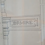 Vintage Mid Century Modern Architectural Etching Palazzo Bartolini #91008