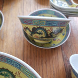 Mid century Modern Vintage Chinese porcelain Dragon Dish Set of 36 pieces