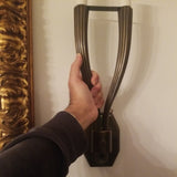 Pair Of Modernist Bronze Patinated Designer Sconces