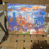 Listed Artist Painting City Scene
