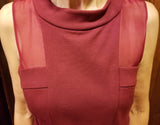 Cynthia Steffe Knee Length Size 6 Burgundy Dress - Diamonds Sapphires Rubies Emeralds
