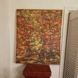 Mid Century Modern Abstract Painting Signed Titled - Diamonds Sapphires Rubies Emeralds