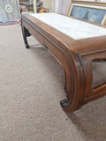 Japanese Marble and Wood Coffee Table 43" X 16" X 14"
