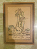 Framed Engraving by J.G. de Sainte Sauveur and Labrousse "Patre des Voges"