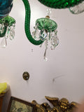 19th Century Osler English Emerald Green 6 Light Perfect Condition