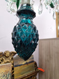 19th Century Osler English Emerald Green 6 Light Perfect Condition