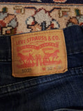 Levis 502 Jeans Blue 32 X 30 RIGHT BACK POCKET DAMAGED BY CELL PHONE!