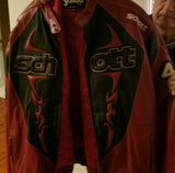 Authentic SCHOTT Motorcycle Biker Racing Leather Jacket. Size 6XL - Diamonds Sapphires Rubies Emeralds