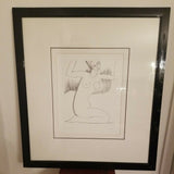 Vintage Mid Century Modern Nude Etching Signed Limited Edition - Diamonds Sapphires Rubies Emeralds