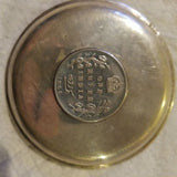 Set Of 2 Sterling Silver Small Plates With Indian Coins