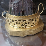Antique Crystal Romanian Lamp Converted From Wine Bottle