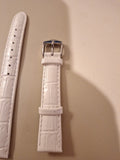 LE VIAN (LeVian) GENUINE LEATHER 14 MM WATCH STRAP ZAS 197 White  MISSING LUGS!! - Diamonds Sapphires Rubies Emeralds