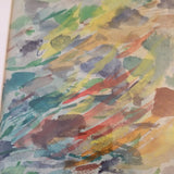 Colorful Mid century Modern Abstract Watercolor Painting