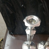 Pair Of Candlesticks Pure Silver Reinforced with Cement