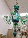 19th Century Osler English Emerald Green 6 Light Perfect Condition