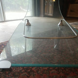 Modernist Scupltural Glass Signed Tea Cart