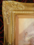 Pair of Pal Fried Framed Ballerina Paintings with mixed media - Diamonds Sapphires Rubies Emeralds