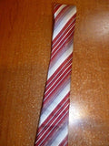 90% Silk Burgundy and White Geoffrey Beene Tie, Extremely Soft & Glittery - Diamonds Sapphires Rubies Emeralds