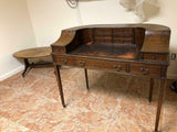 Secretary Style Work Desk with Leather Top probably Walnut or Oak