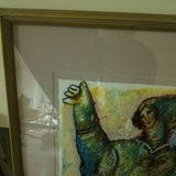Signed Israeli Painting Famous Artist - Diamonds Sapphires Rubies Emeralds