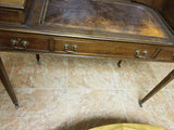 Secretary Style Work Desk with Leather Top probably Walnut or Oak
