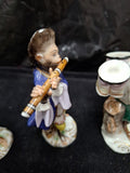 4 Antique Miniature Ceramic Figurines About 4" to 5" Tall