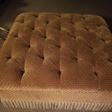 Massive Oversized Tufted Designer Fringed Ottoman