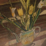 mid century Modern signed color lithograph with tulips by Howard Kanovitz